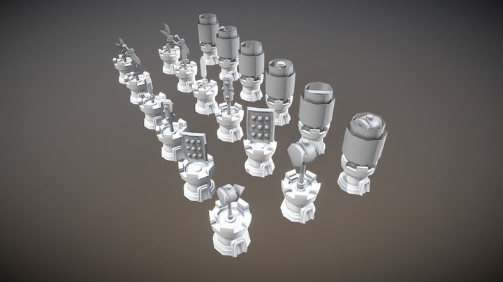 Melee Towers 3D Model