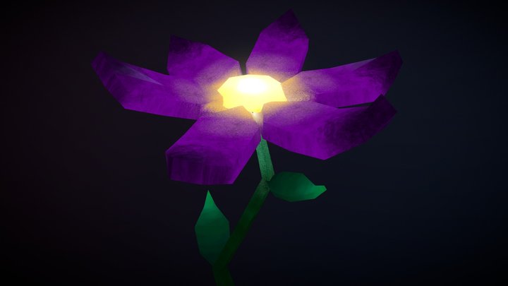 Low poly glowing flower