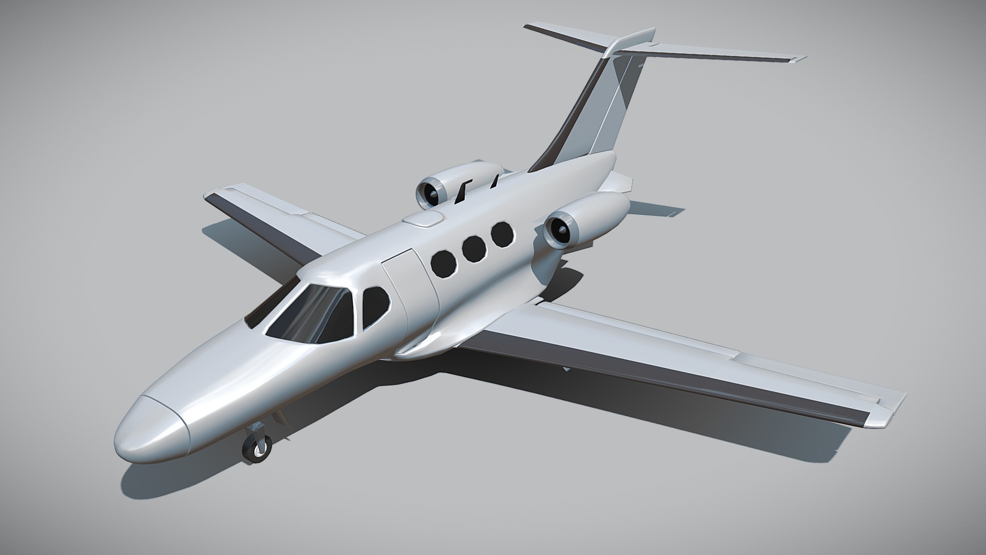 3D model Cessna Mustang private jet - This is a 3D model of the Cessna Mustang private jet. The 3D model is about a white airplane with a black nose.