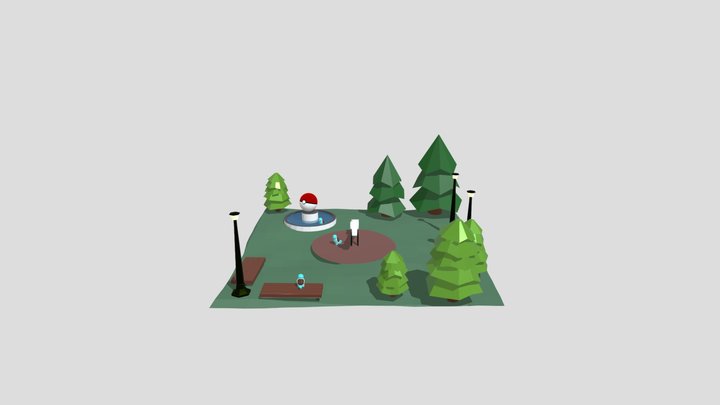 Espace vert Carapuces 3D Model