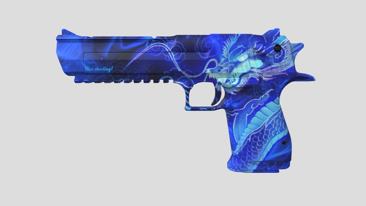 Desert Eagle Blue Dragon 3D Model