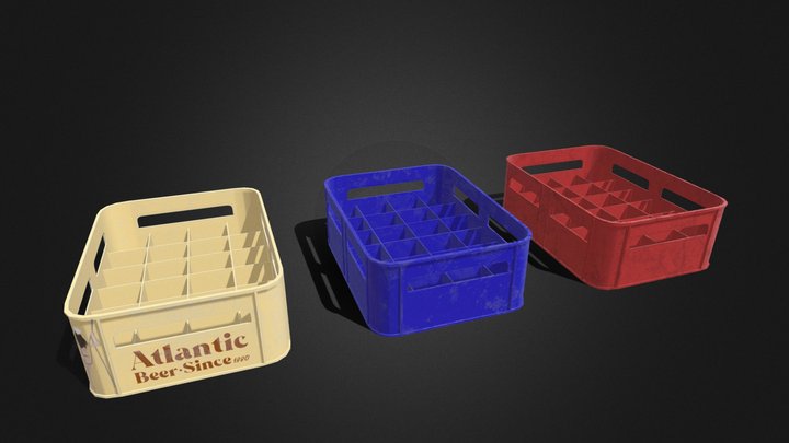 Plastic box set for drinks game ready prop 3D Model