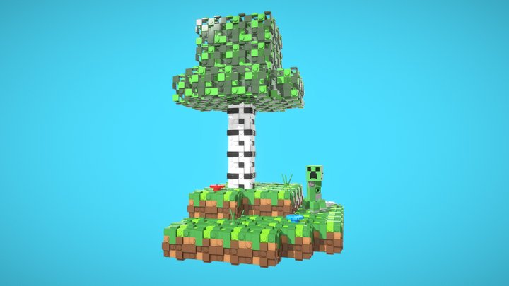 Lego Minecraft Diorama 3D Model