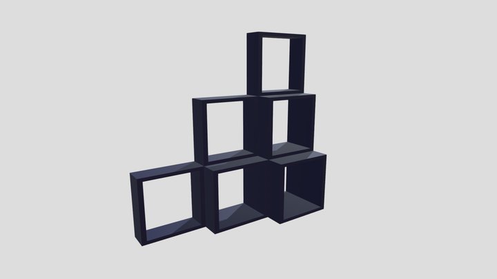 Modern shelf, very low-polygon 3D Model