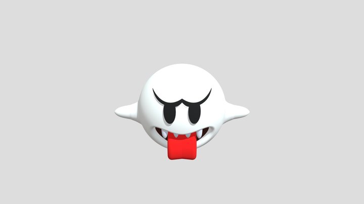 Boo from Mario World 3D Model