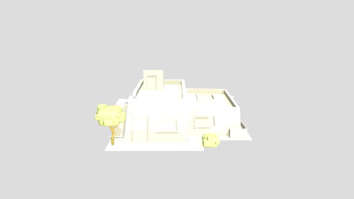 Flat Roof House 3D Model
