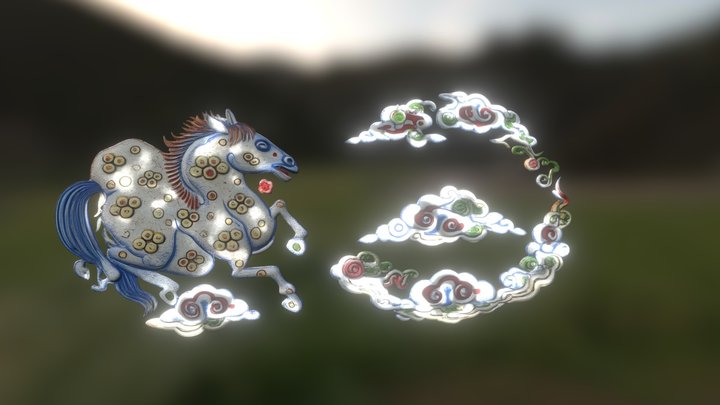 Celestial  Blue Horse – Free 3D Model STL