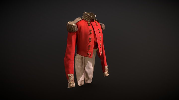 46th Dress outfit Captain's Jacket 3D Model