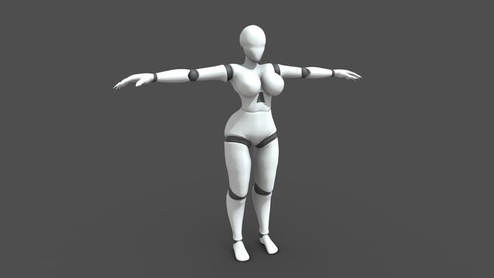Female Robot 3D Model