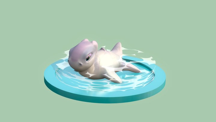 Cartoon Plesiosaur (Animated) 3D Model