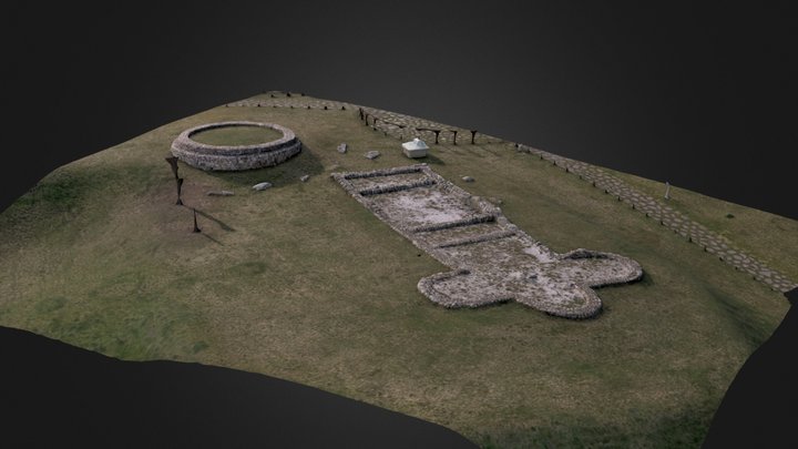 Devin Castle - foundations of a medieval church 3D Model