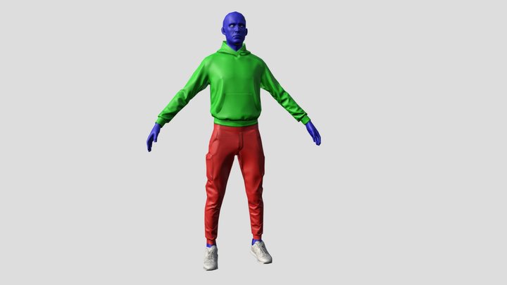 Character casual Low poly 3D Model
