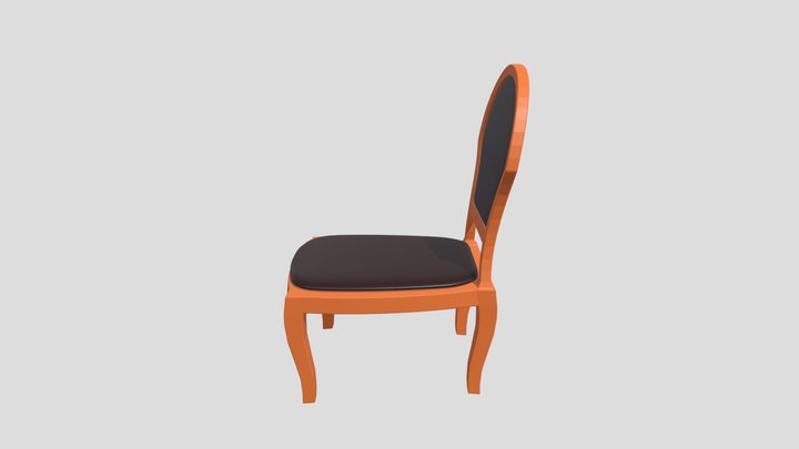 Simple Low Poly Wooden Chair 3D Model