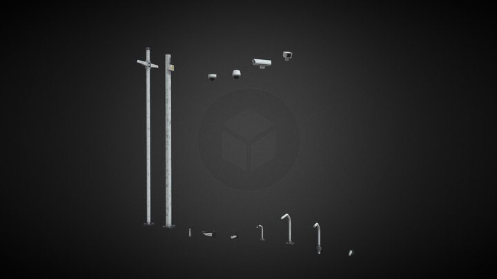 CCTV security Pack Lowpoly 3D Model