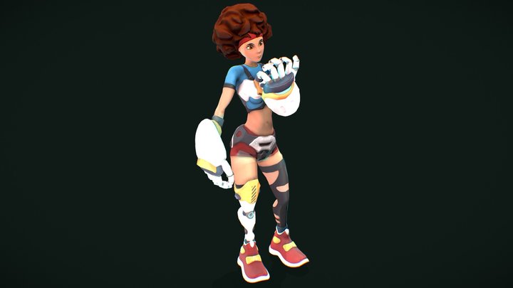 Sci-fi girl - Rigged Game-ready character 3D Model