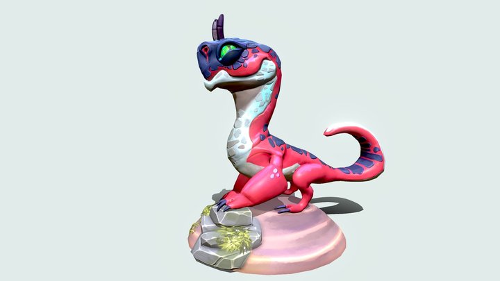 Fantasy lizard  [2DAE Stylized Creation] 3D Model