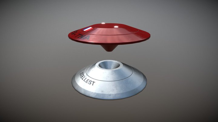 Disque magnetique (rouge) 3D Model