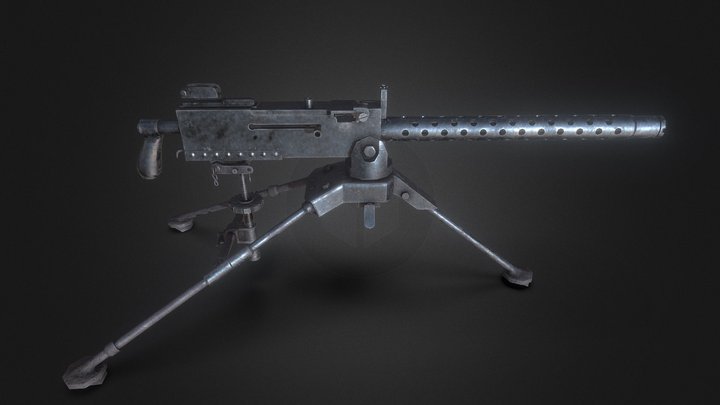 M1919 Browning machine gun, static 3D Model