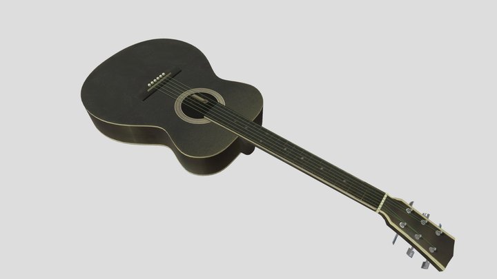 Photorealistic (Western) Guitar 3D Model