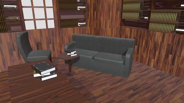 Library Office Diorama 3D Model