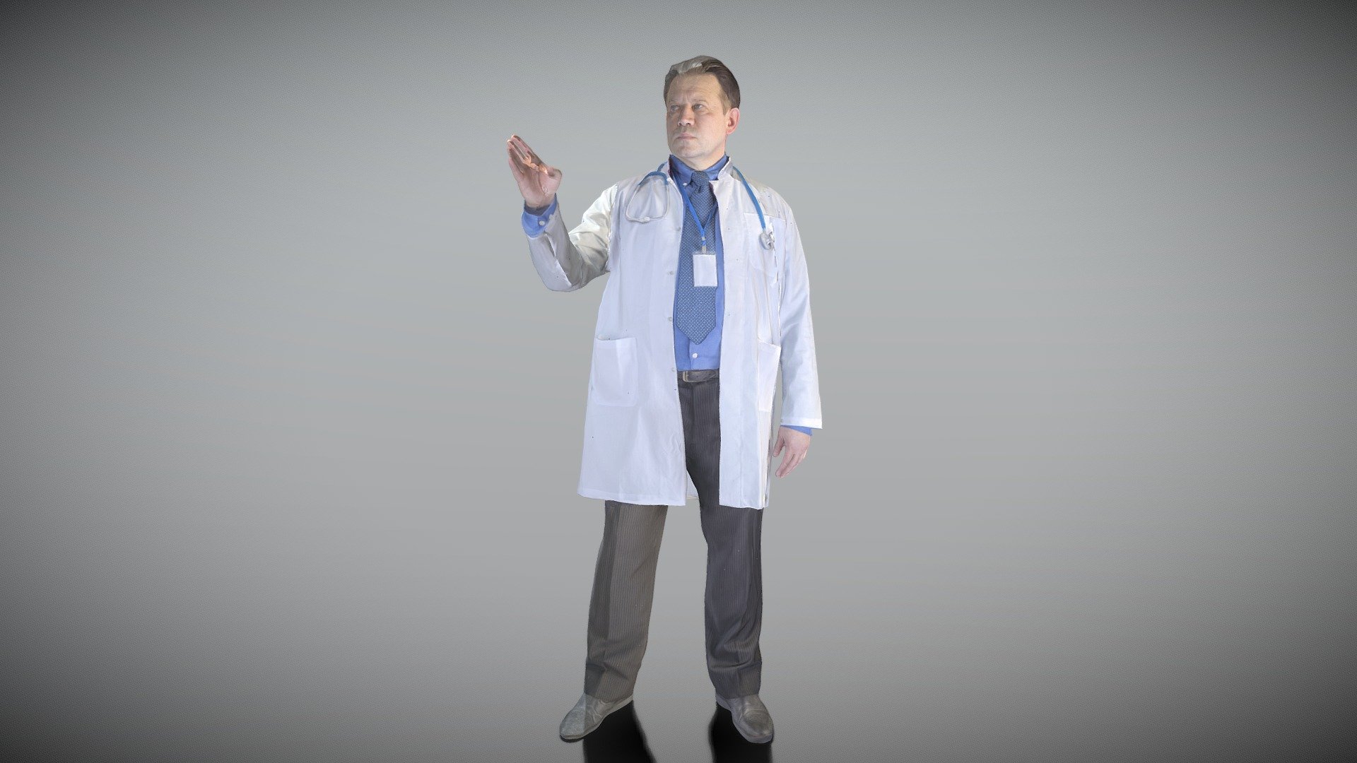 Male medical doctor showing something 352 Buy Royalty Free 3D model