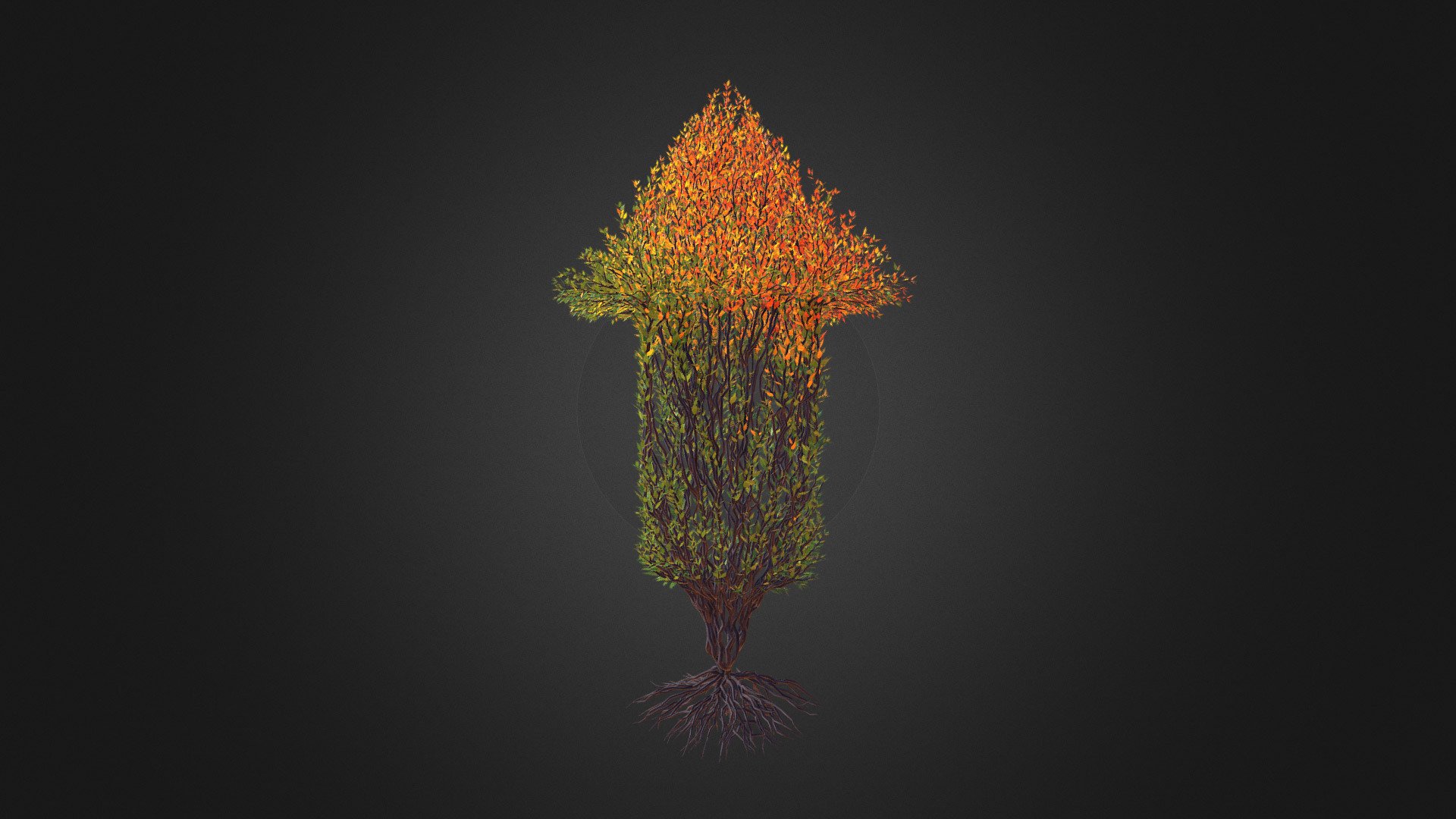 Tree in a shape of an arrow