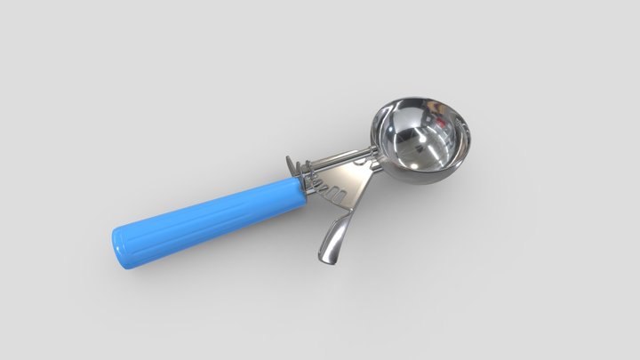 Thumb Press Ice Cream Scoop/Food Disher 3D Model