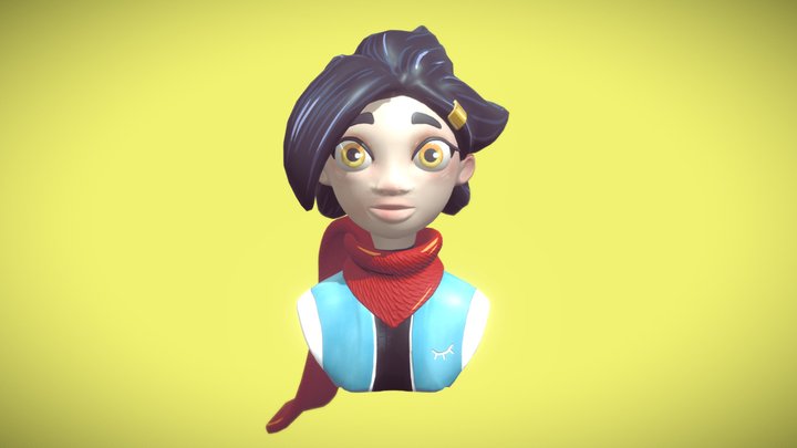 Cartoon Stargirl Character 3D Model