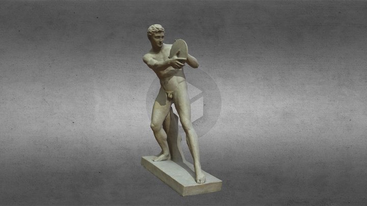 Discus throwing the disc_Restored 3D Model