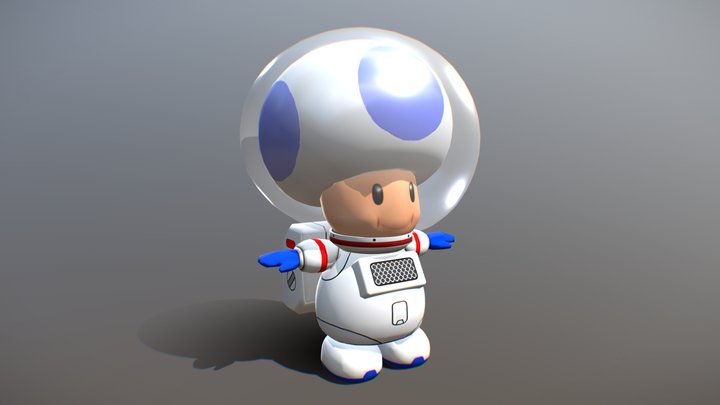 Astronaut Toad (Blue) [HD] - Mario Kart 8 3D Model