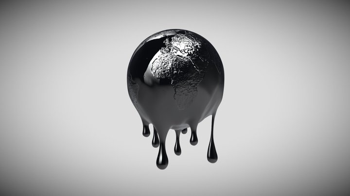 Globe in oil 3D Model