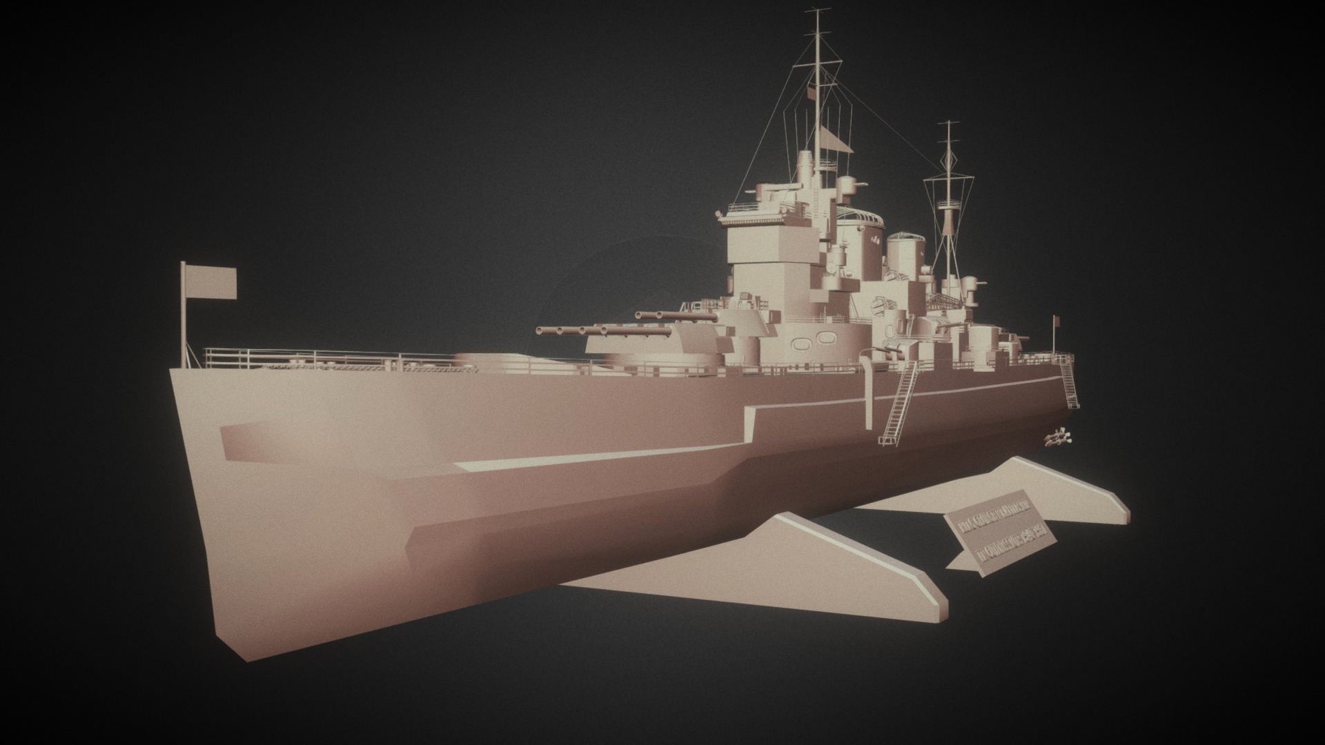 3D model Battleship King George V - This is a 3D model of the Battleship King George V. The 3D model is about a large ship in the water.