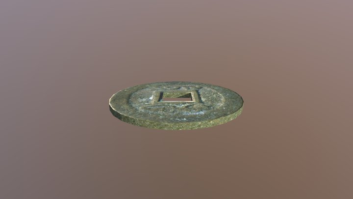 Chinese Leaky Coin 3D Model