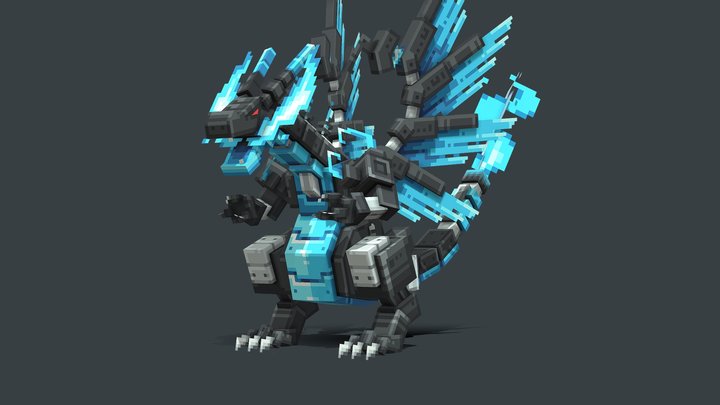 Mecha: Mega Charizard - Minecraft 3D Model