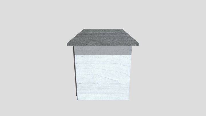 Office Desk Monochrome 3D Model