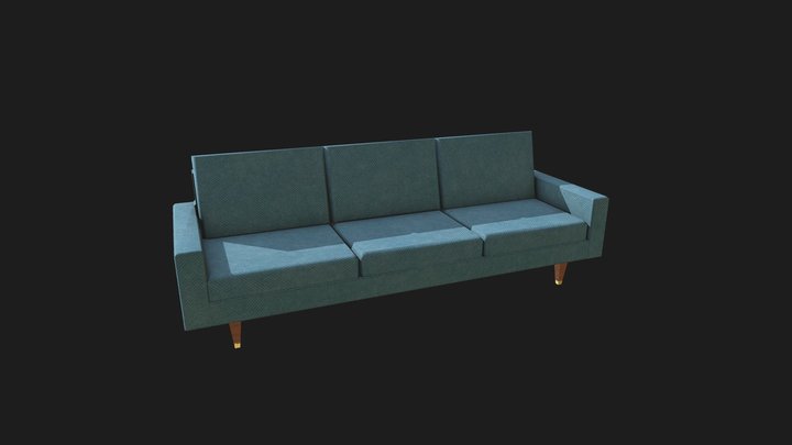 Couch - midcentury modern – Free 3D Model STL