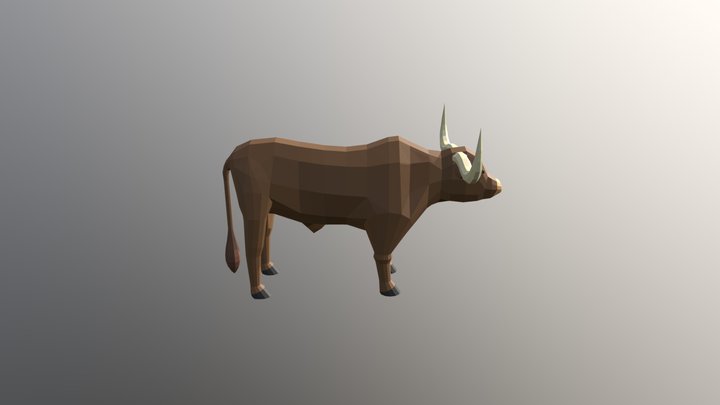 Low-poly Longhorn 3D Model