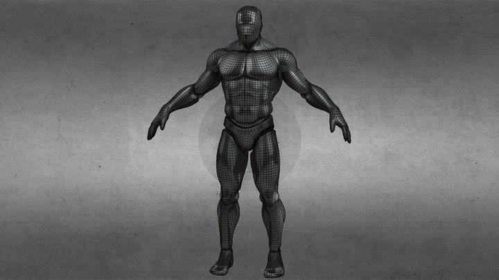 Stylized muscular humanoid figure 3D Model
