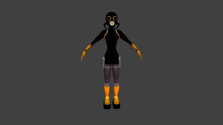 Steampunk Girl. 3D Model