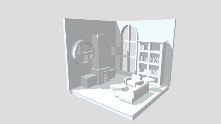 Low-poly living room 3D Model