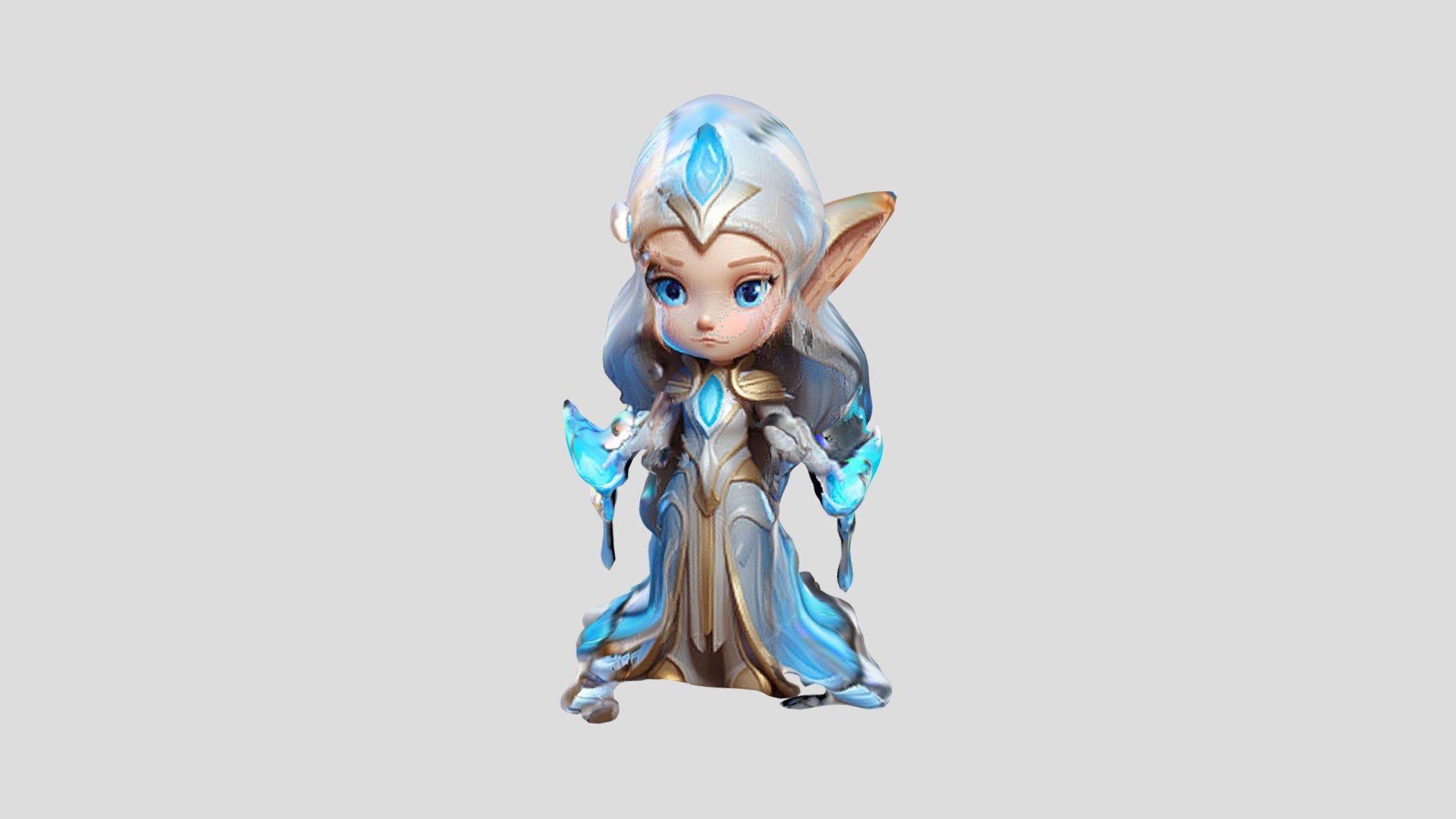 Chibi-style illustration of a female elf with b - Download Free 3D ...