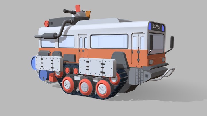 Apocalyptic bus 3D Model