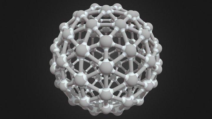 Geodesic Structure with Atoms 3D Model