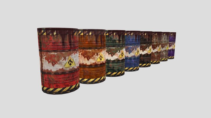 Oil-drums | Papercraft models 3D Model