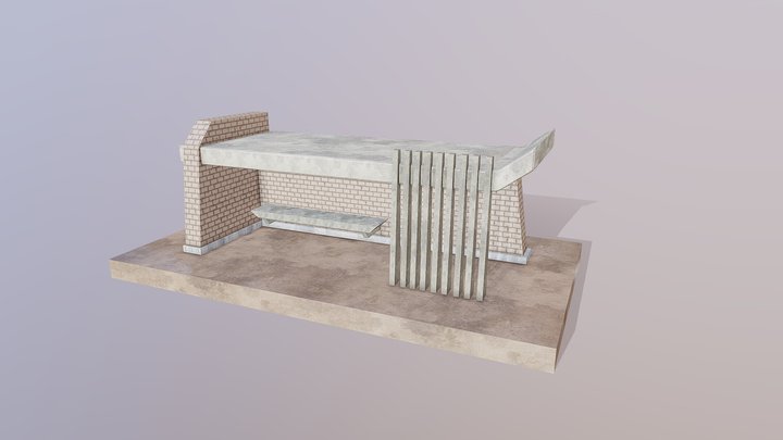 Soviet bus stop 3D Model