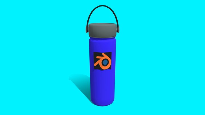 3D model Hydro Flask in green VR / AR / low-poly