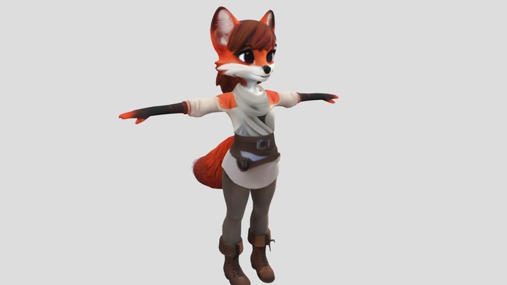 Ember the Brave Fox 3D Model