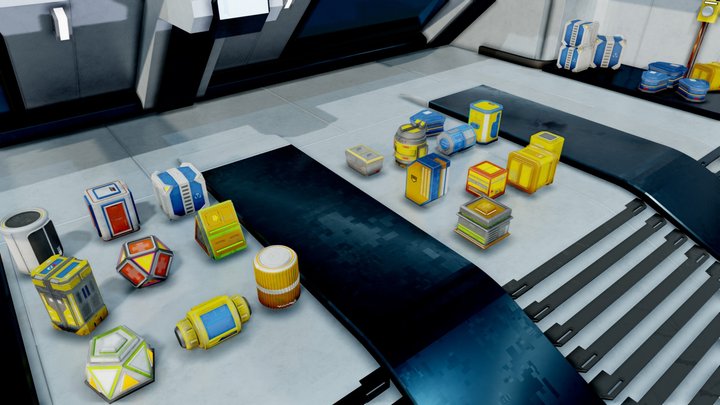 Blender and UE Stylized Sci-fi Crate 20 Pack 3D Model