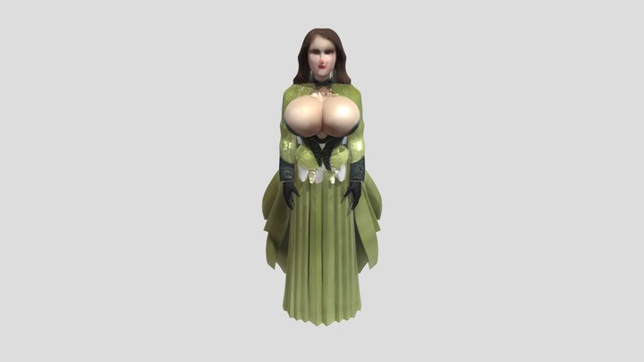 A person in elaborate green attire 3D Model