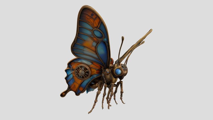 Vellum the Butterfly - steampunk – Gratis 3D-model STL